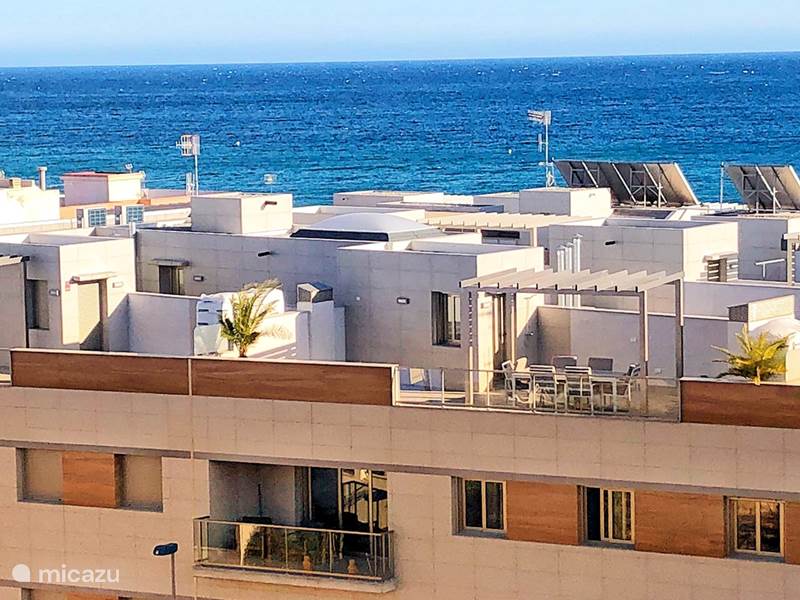 Vakantiehuis Spanje, Costa Cálida, Bolnuevo Penthouse Appartement aan strand met jacuzzi