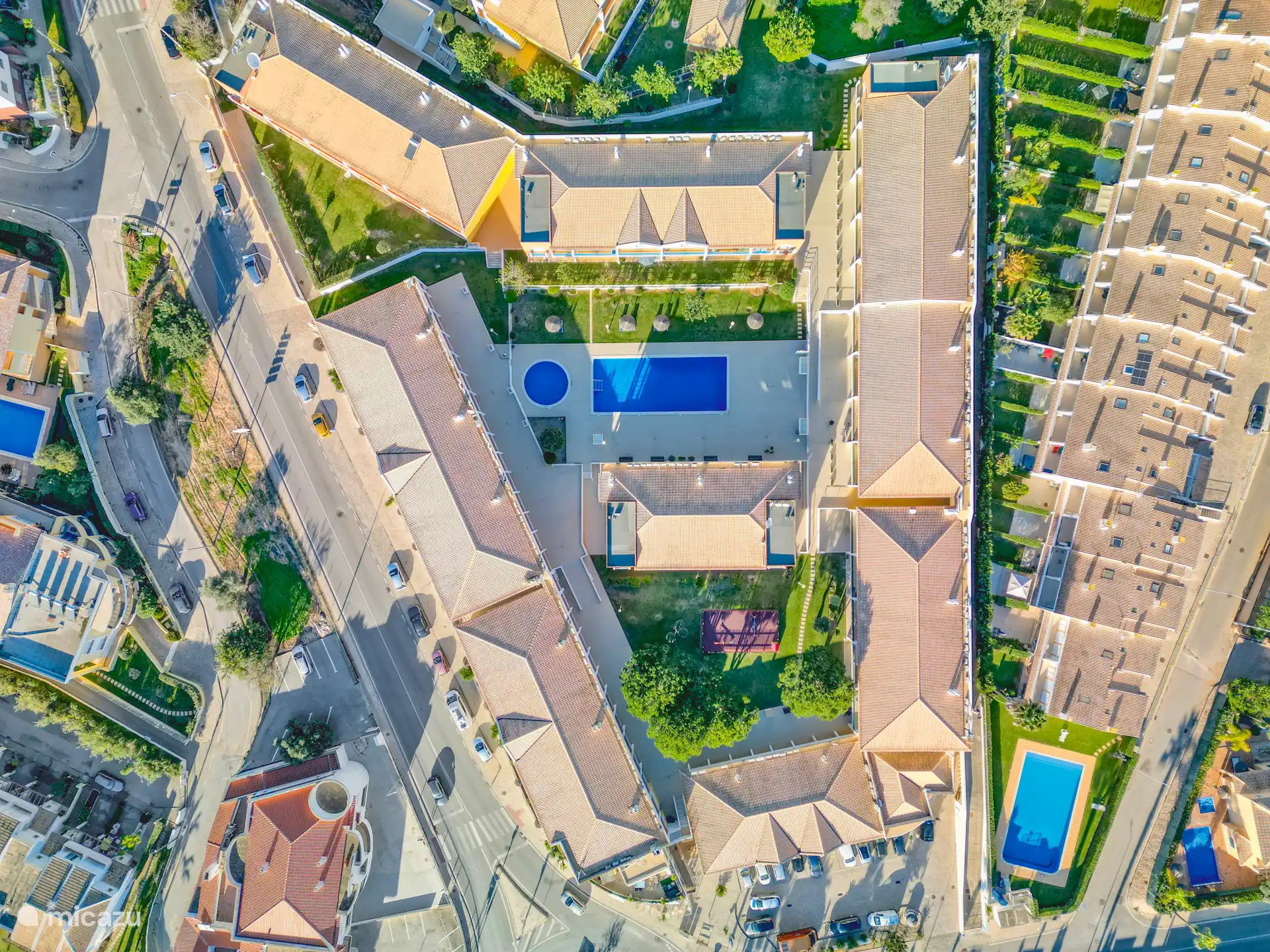 Bovenaanzicht van het park