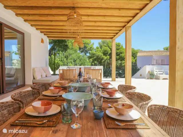 Villa José | Espagne, Costa Blanca, Moraira - villa Grande véranda avec de nombreux sièges.