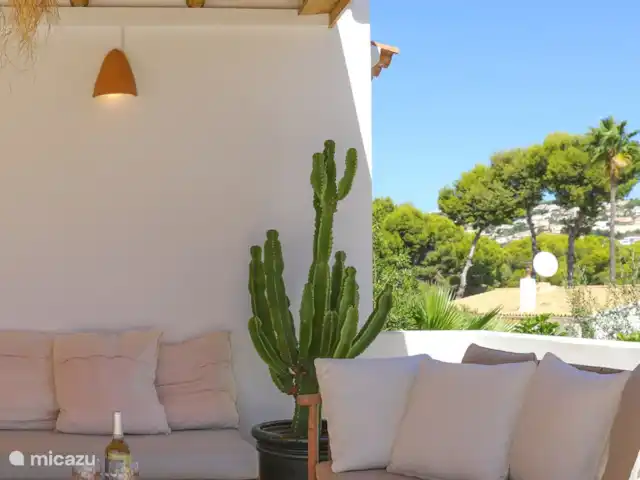 Villa José | Espagne, Costa Blanca, Moraira - villa Grande véranda avec de nombreux sièges.