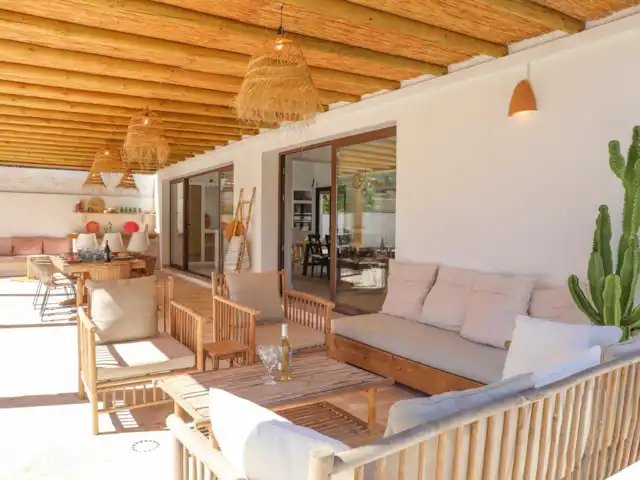Villa José | Espagne, Costa Blanca, Moraira - villa Véranda avec de nombreux sièges.