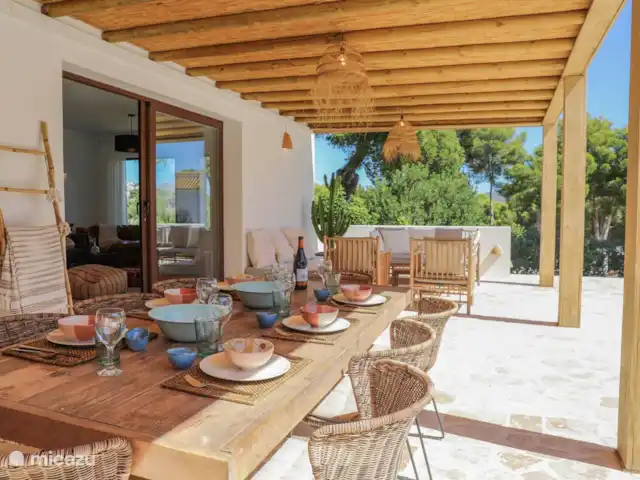 Villa José | Espagne, Costa Blanca, Moraira - villa Grande véranda avec de nombreux sièges.