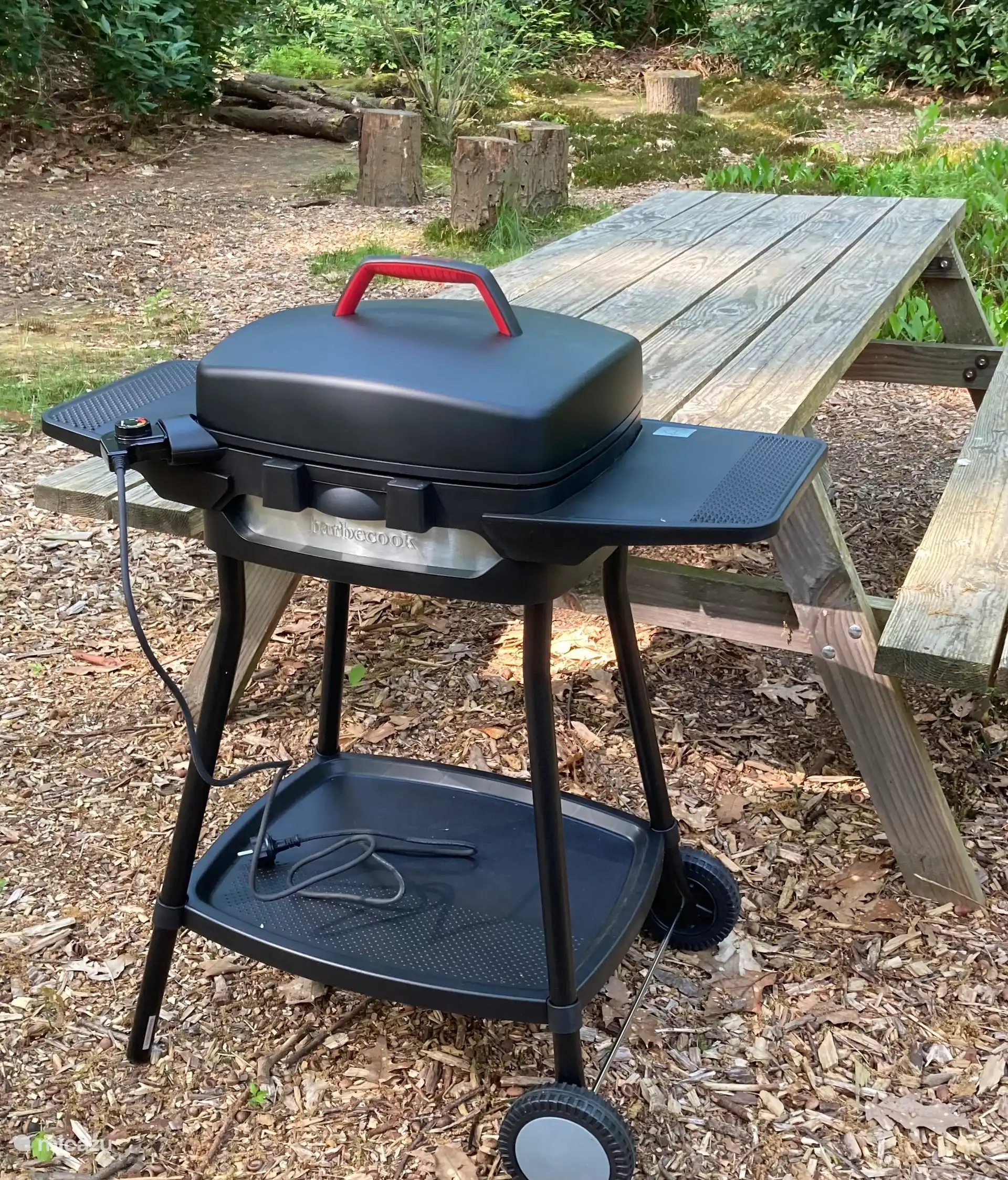 Het wordt steeds vaker te droog in onze bossen, om bosbrand te voorkomen is er een elektrische BBQ beschikbaar!