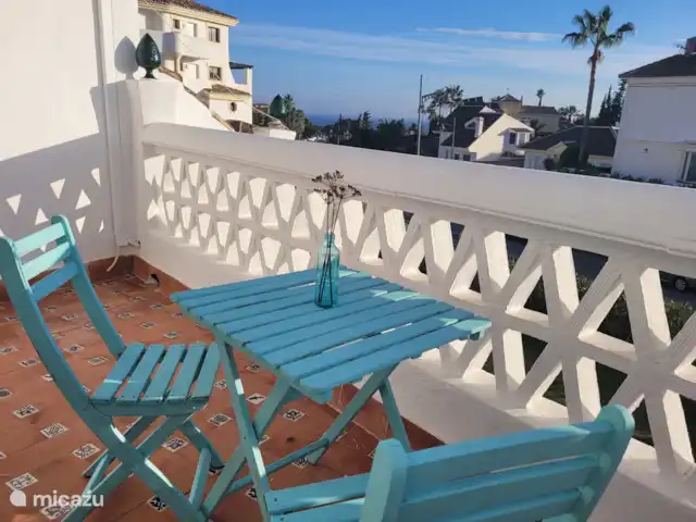 Maison de plage Casa Luna | Espagne, Andalousie, Calahonda - maison de vacances Terrasse au 1er étage avec vue sur la mer