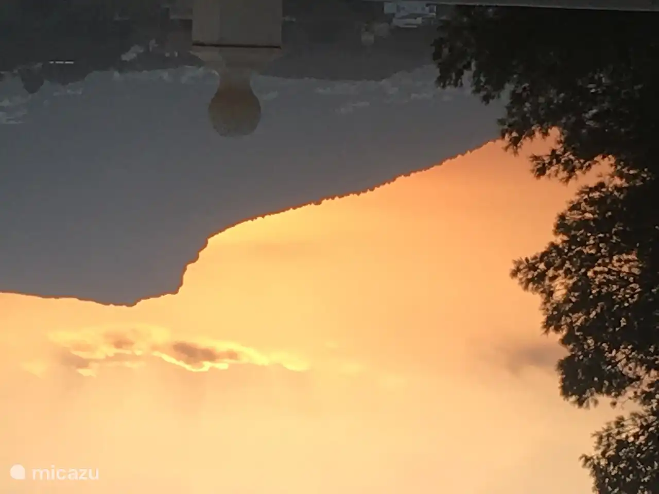 Sonnenuntergang von der Terrasse.