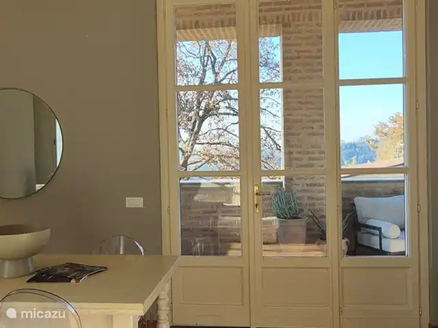 La Bordona - Maison pour Sempre | Italie, Piémont, Vignale Monferrato - appartement Vue sur le balcon depuis le salon