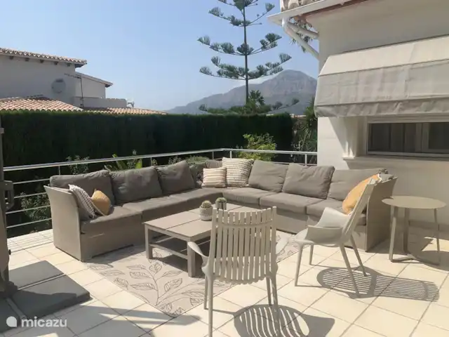 Casa La Palmera huren in Spanje, Costa Blanca, Jávea - villa Relaxen in de ruime loungeset met zicht op de berg Montgo