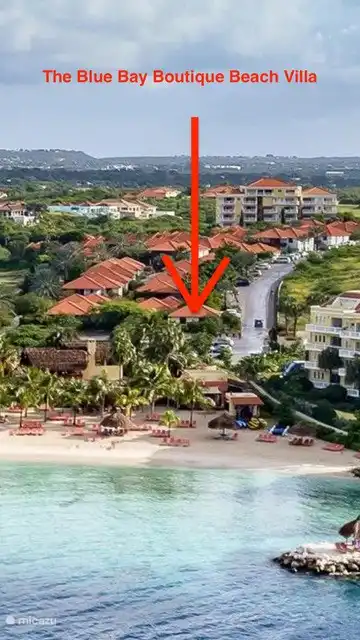 The Boutique Blue Bay Beach Villa is the closest to the beach of all Blue Bay Beach Villas!