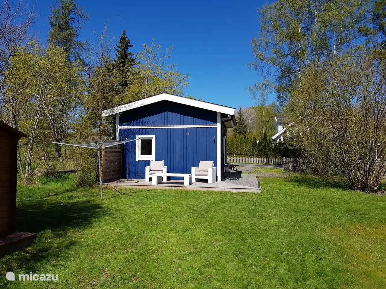 A terrace with garden furniture