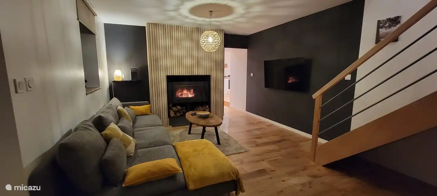 gezellige houtkachel met gratis hout