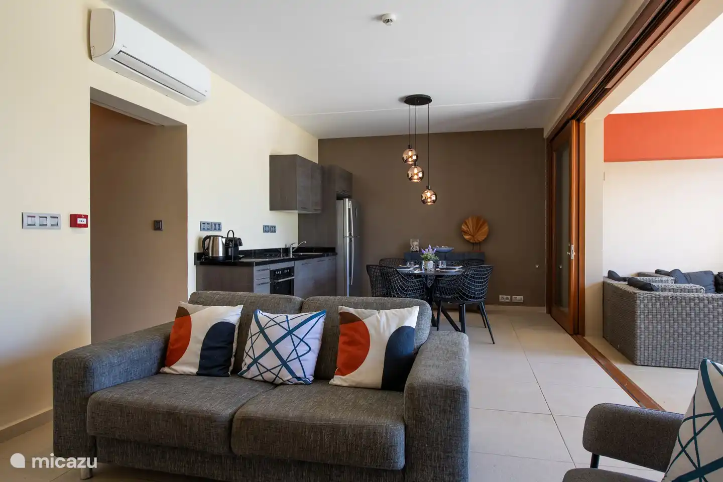 Living room and open kitchen