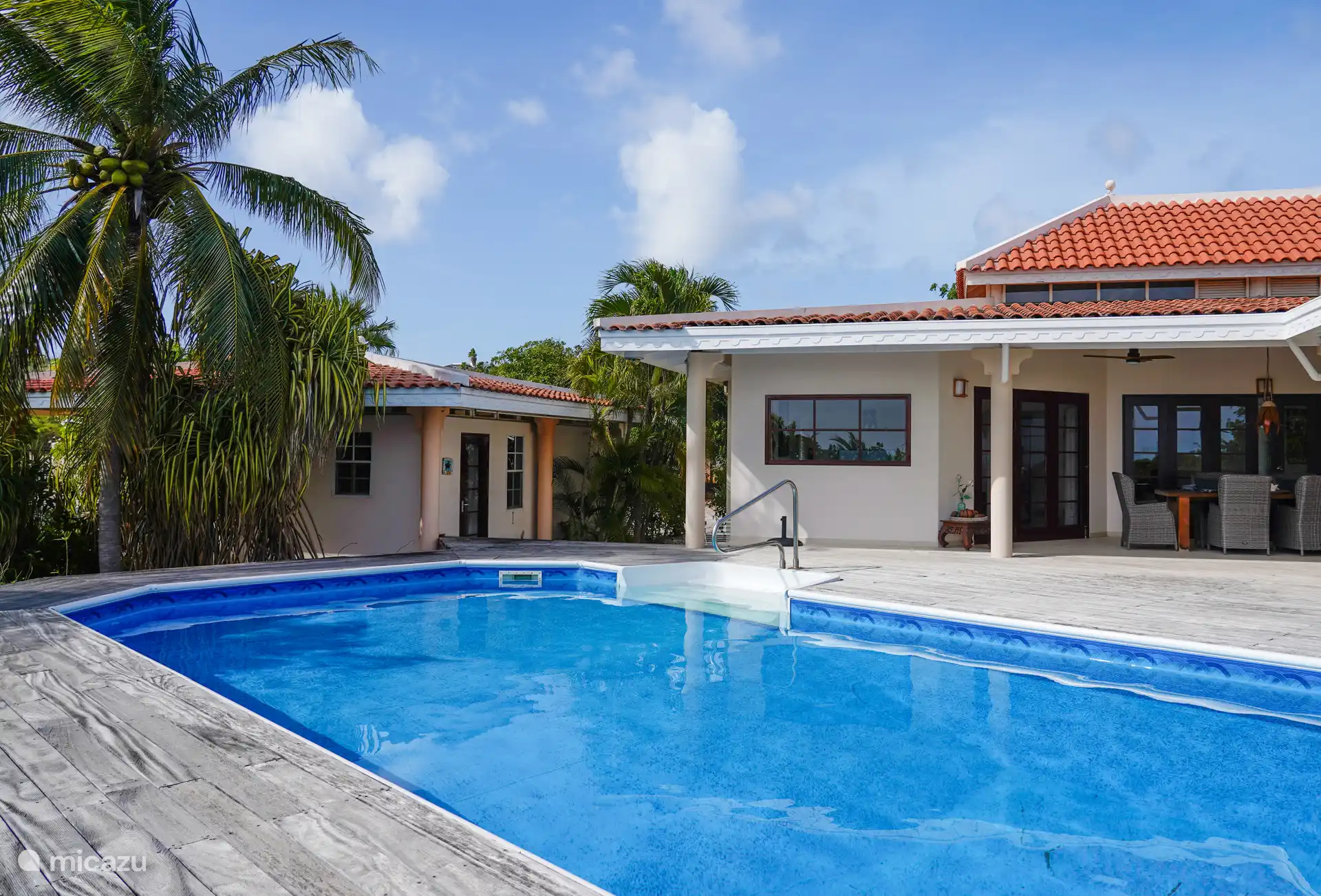 View of main house and guest house.
