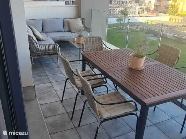 appartement huren in Spanje, Costa de la Luz, Isla Canela – Los Flamencos Isla Canela Balkon loungezijde