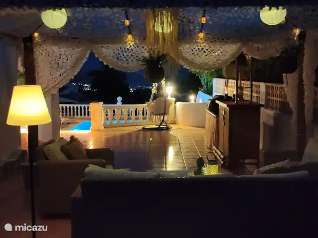 Casawens en España, Costa Blanca, Moraira - villa Conjunto de salón por la noche