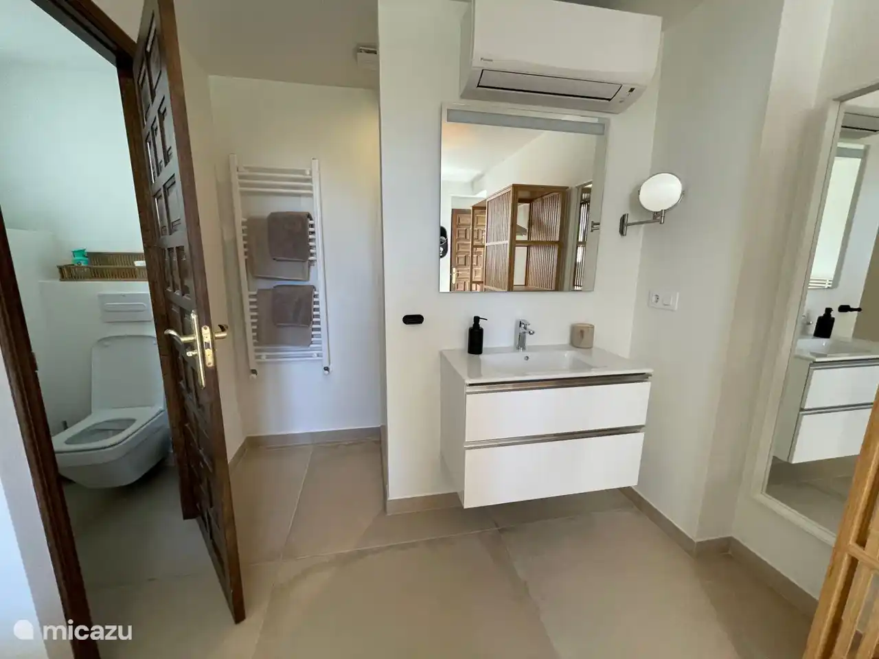 Also handy: a make-up mirror in every bathroom.