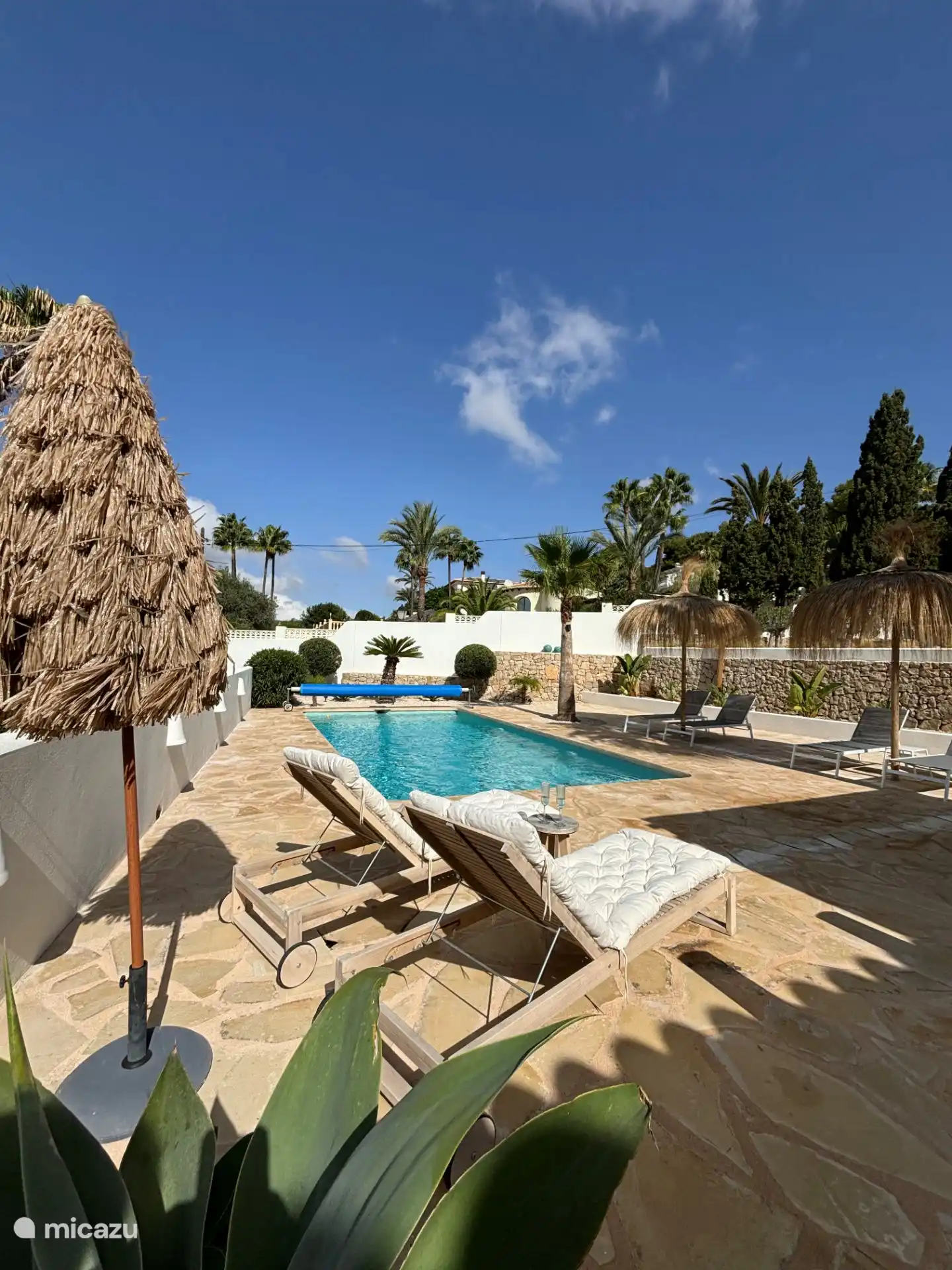 Relaxing at the edge of the pool with a drink, wonderful.