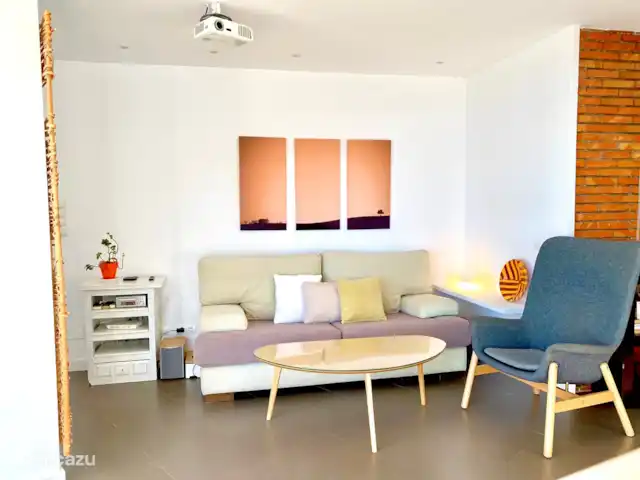Modern uit elkaar prachtig 180º uitzicht op zee huren in Spanje, Costa del Sol, Nerja - appartement zitgedeelte