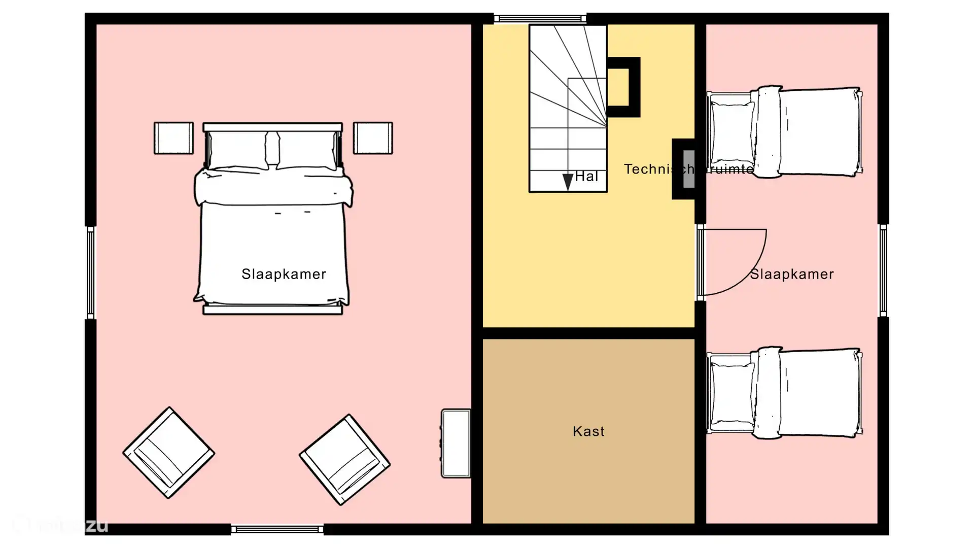 indeling 6 persoonshuisje boven