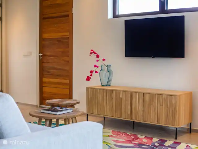Jan Sofat LUX A08 | Curaçao, Banda Ariba (est), Jan Sofat - appartement Porte d'entrée et coin télé