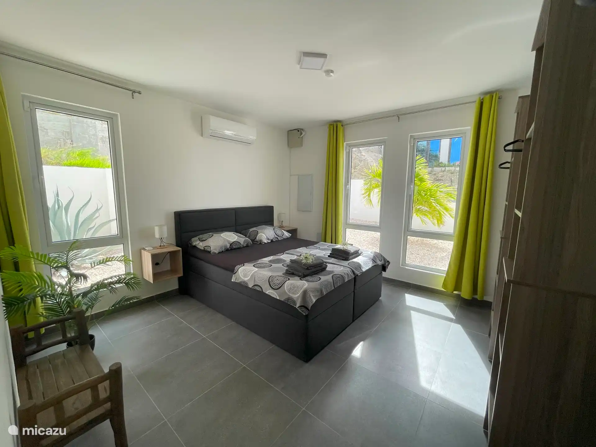 Spacious bedroom 2 ground floor with air conditioning