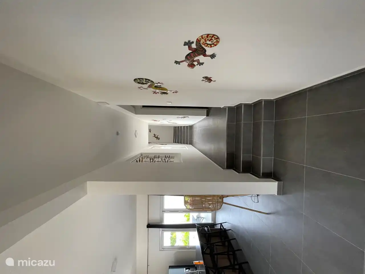 Spacious hall and entrance of villa.