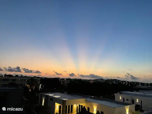 María Pampoen en Curazao, Banda Arriba (este), Marie Pampoen - villa Hermoso amanecer desde el balcón 1er piso