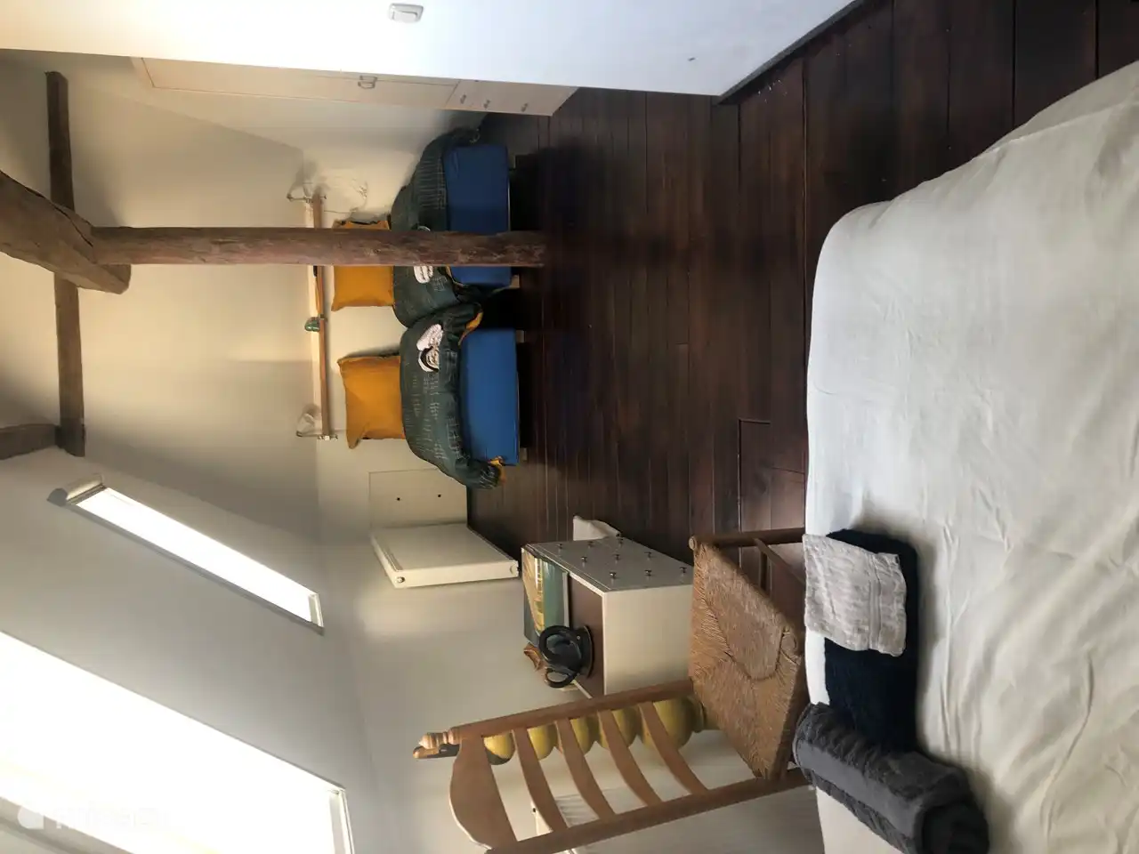 Bedroom East, view from the wide single bed.