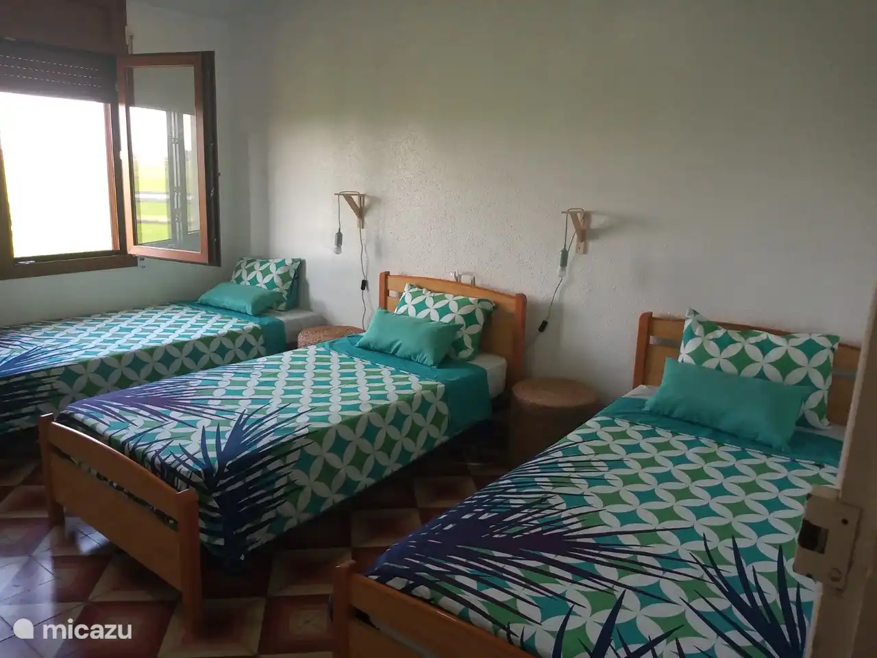 Room at the back of the house, 1st floor, with a view over the rice fields.