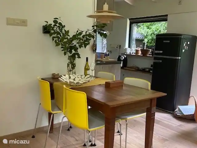 casa vacacional en Países Bajos, Drente, Ruinen – Casa de vacaciones Ruinen 'De Bosnimpf' Comedor