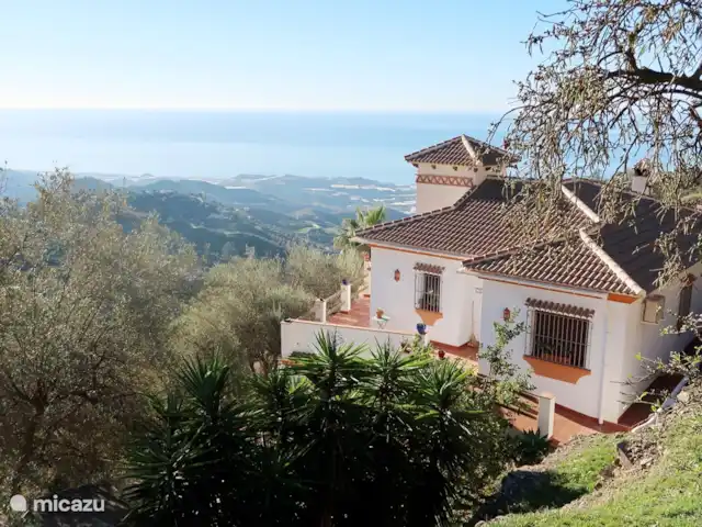 Location de Vacances Espagne, Andalousie, Sayalonga, villa - Villa Los Naranjos, vue sur la piscine et la mer Villa Los Naranjos - Sayalonga