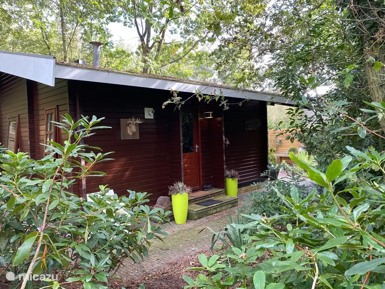 Voorkant met entree natuurhuisje Madelief