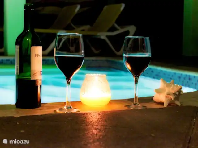 villa en Curazao, Bandabou (oeste), Fontein – CAS IGUANA - vista al mar y privacidad CAS IGUANA - deliciosa copa de vino por la noche