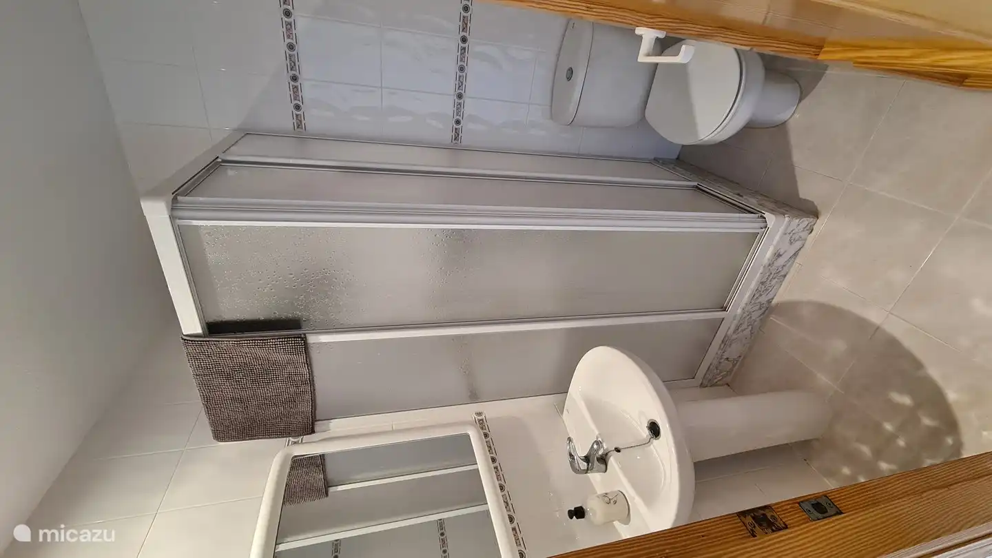 Cuarto de baño 1, con ducha, lavabo e inodoro