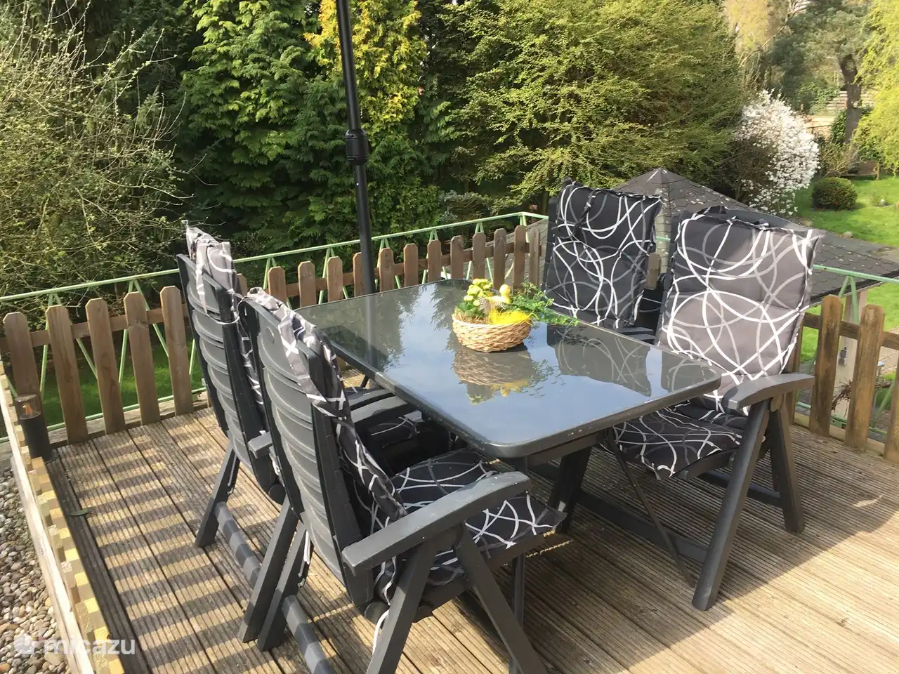 Balcony with seating for guests