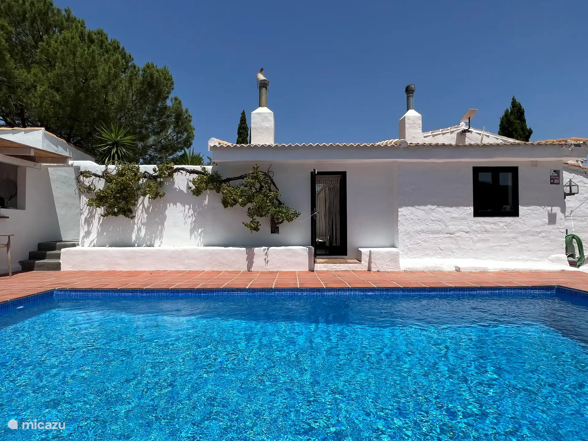 Schöner geräumiger Pool befindet sich neben dem Haus