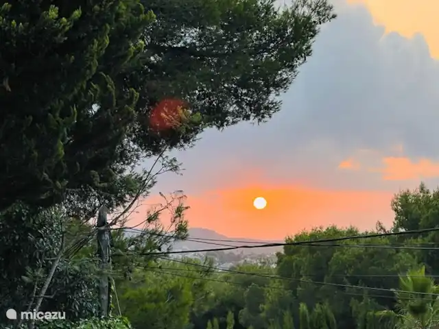 El Bosque en España, Costa Blanca, Jávea - villa hermosa puesta de sol desde el jardín