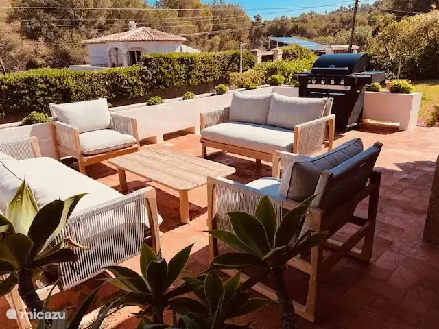 El Bosque en España, Costa Blanca, Jávea - villa Terraza delantera con muebles de jardín
