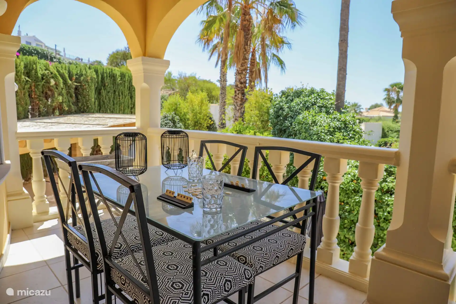 The outdoor dining table