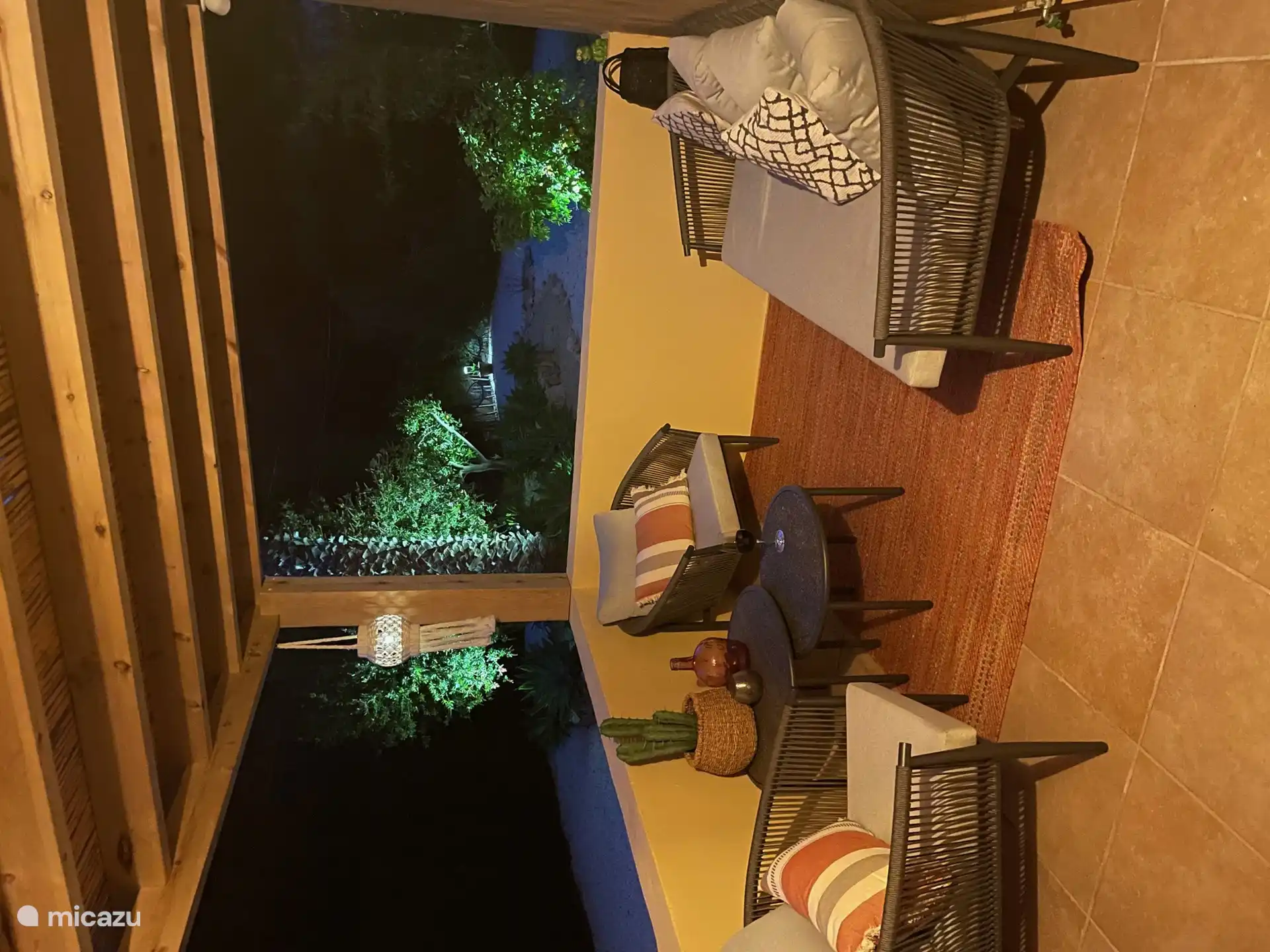 The lounge set in the evening