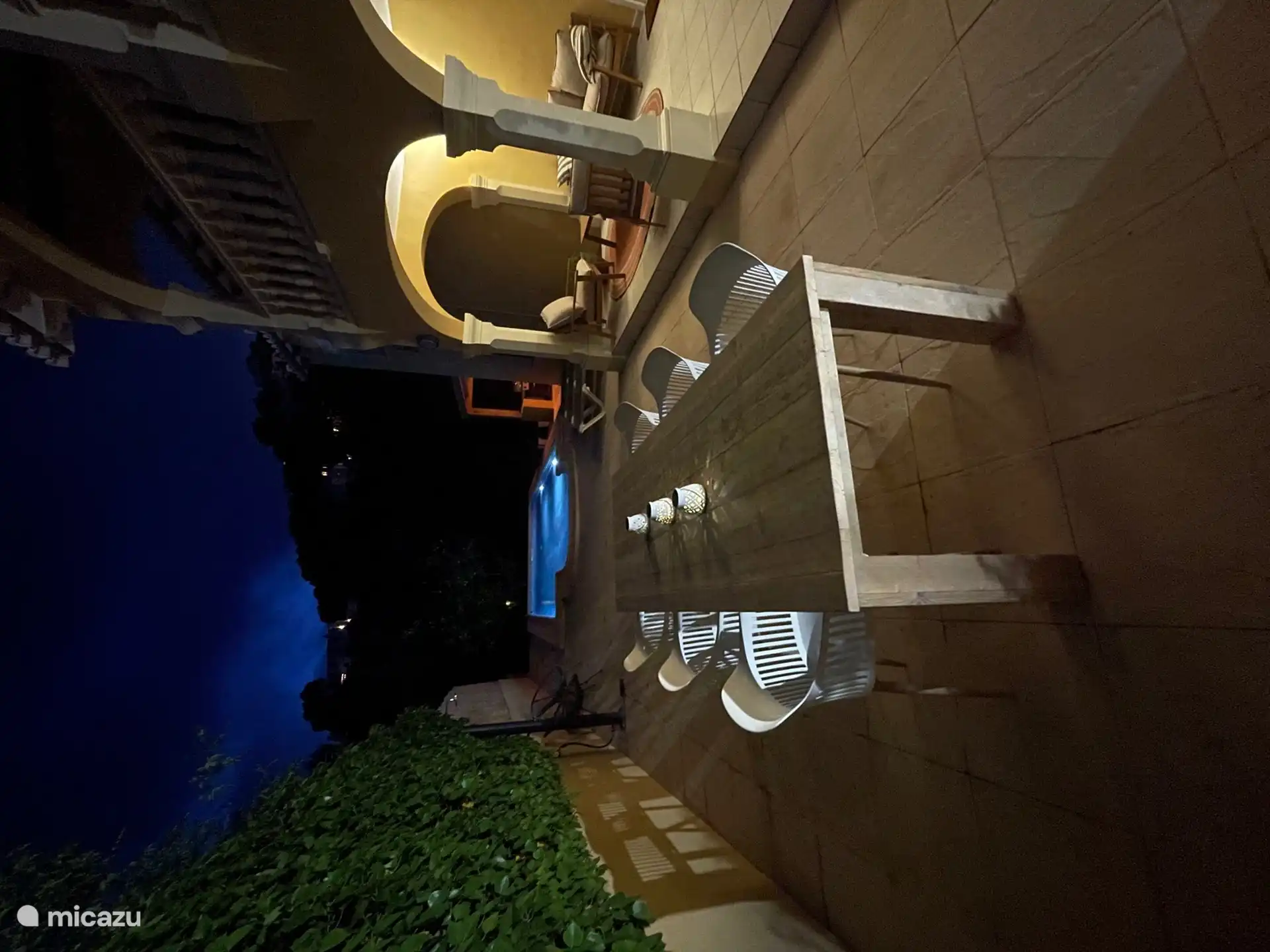 The villa in the evening