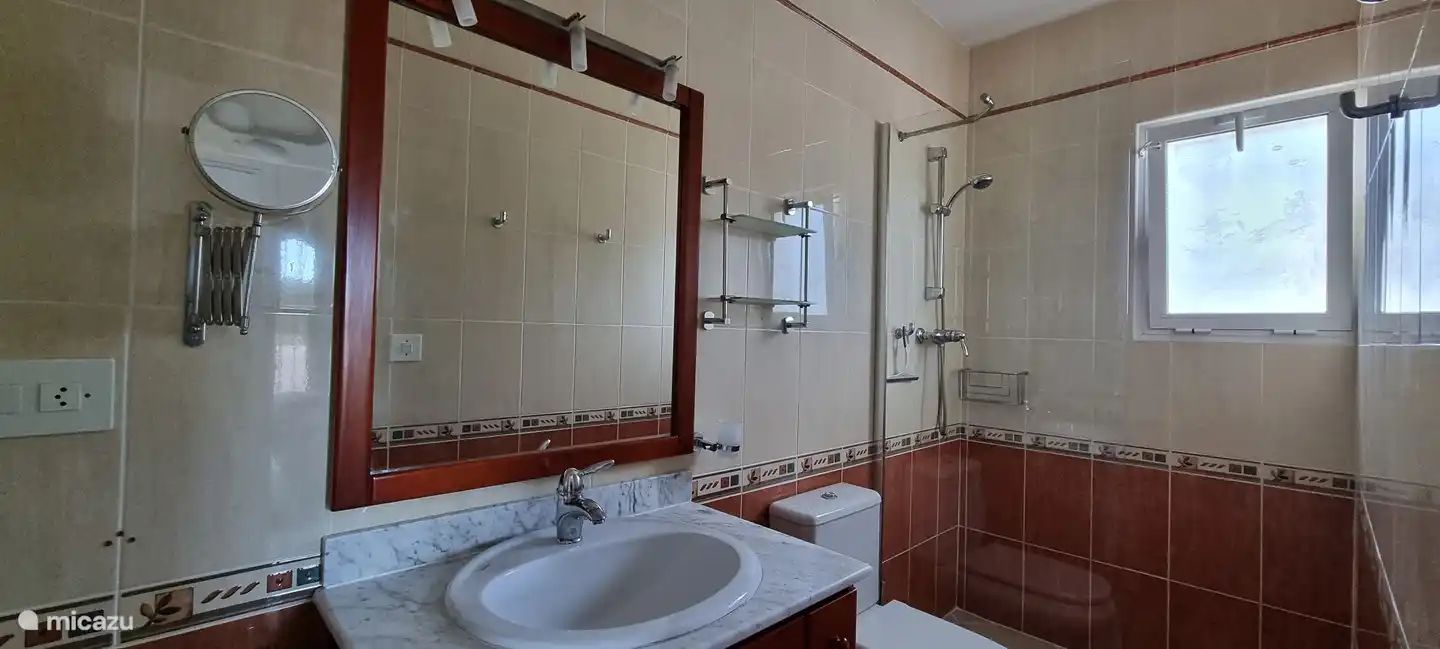 En-suite Badezimmer mit ebenerdiger Dusche