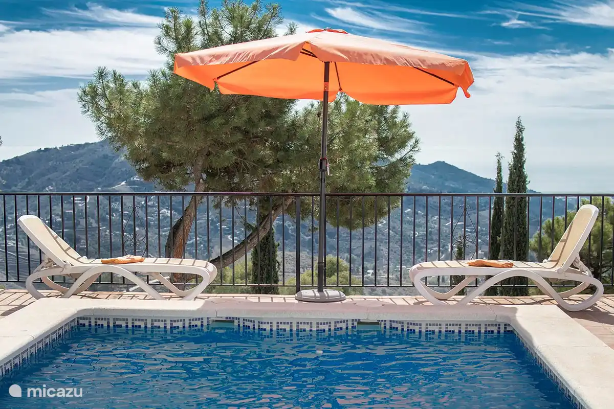 Pool & sun terrace with superb views