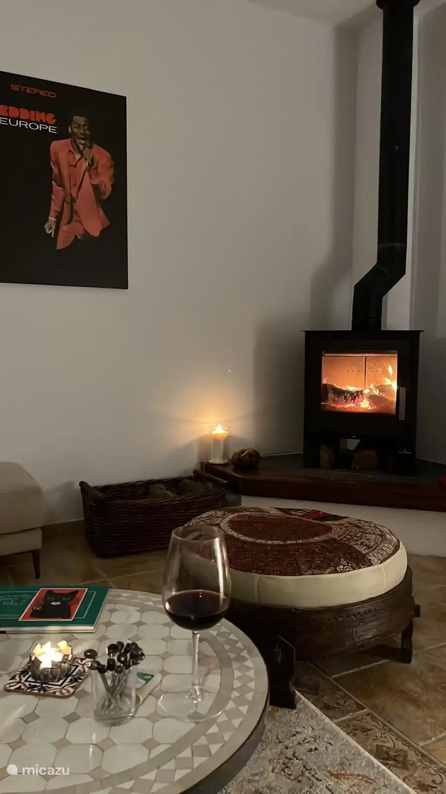 In winter a lot of coziness and warmth due to the wood stove