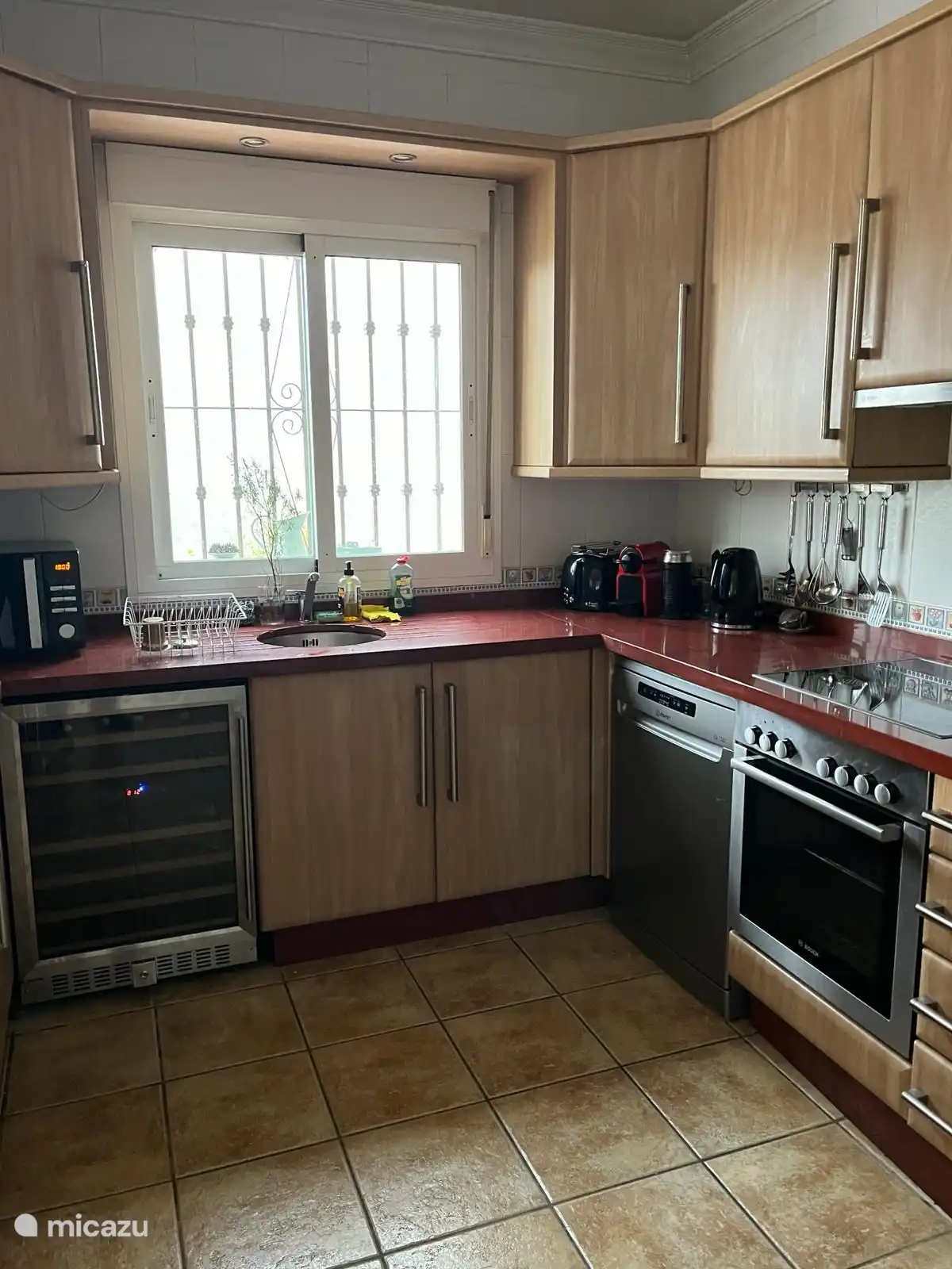 Kitchen is equipped with all appliances, from microwave, dishwasher, Nespresso, blender, hand blender, oven, fridge-freezer to wine cooler.