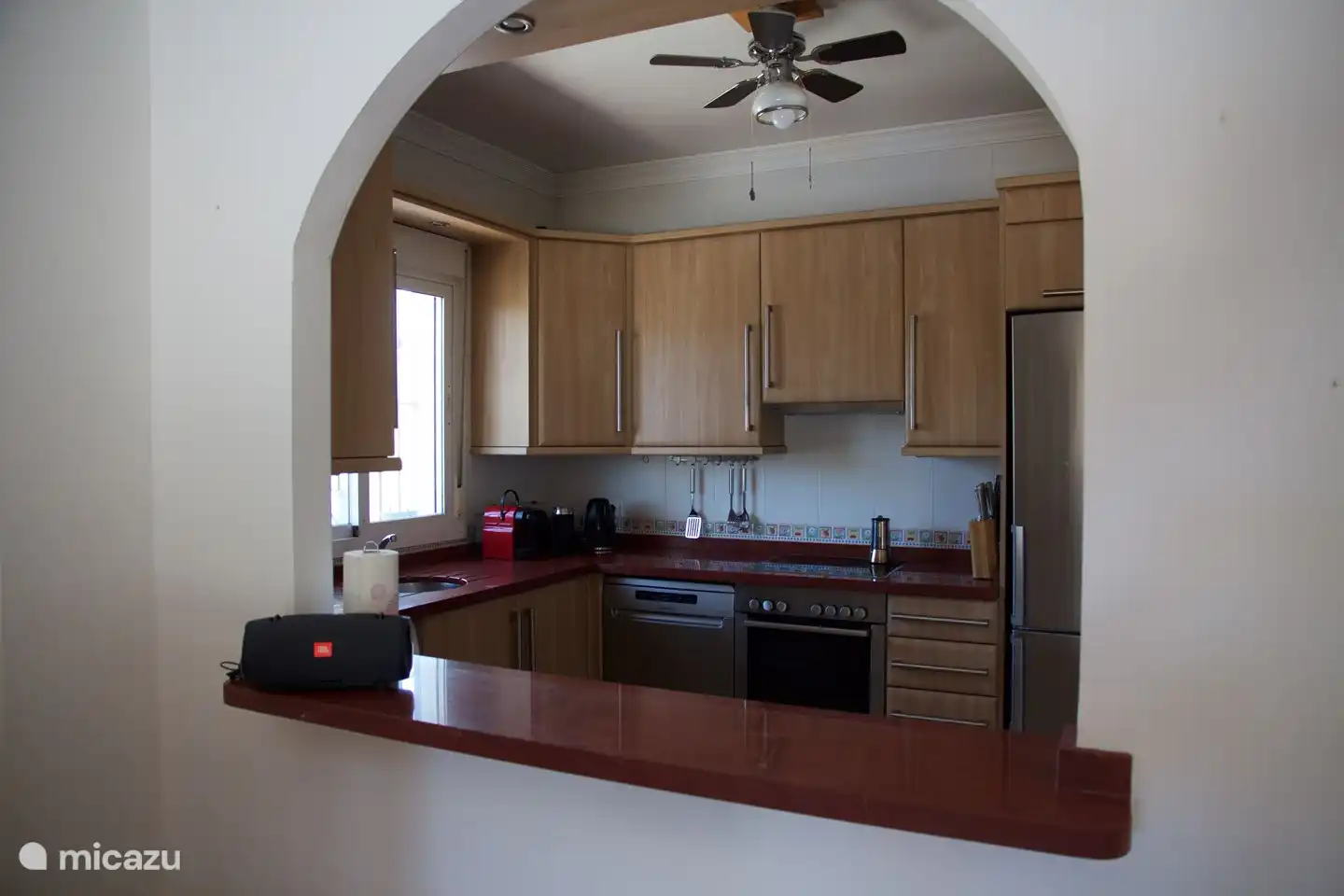 View of the kitchen from the dining area