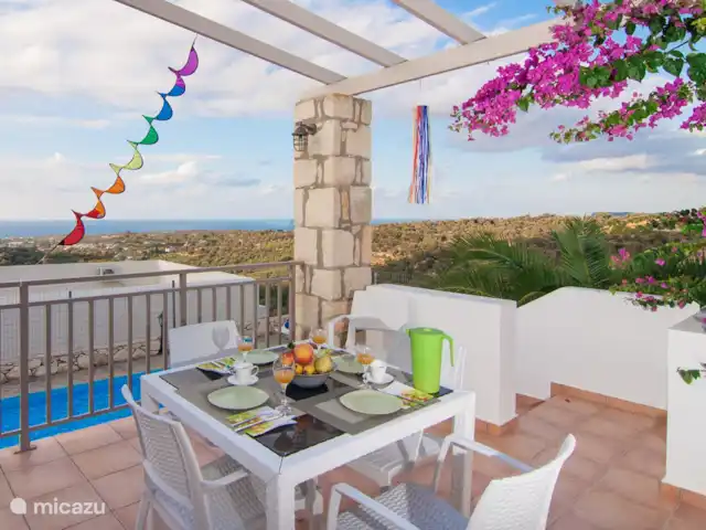 Villa Afroditi | Grèce, Crète, Agia Triada - villa Balcon avec vue sur la mer