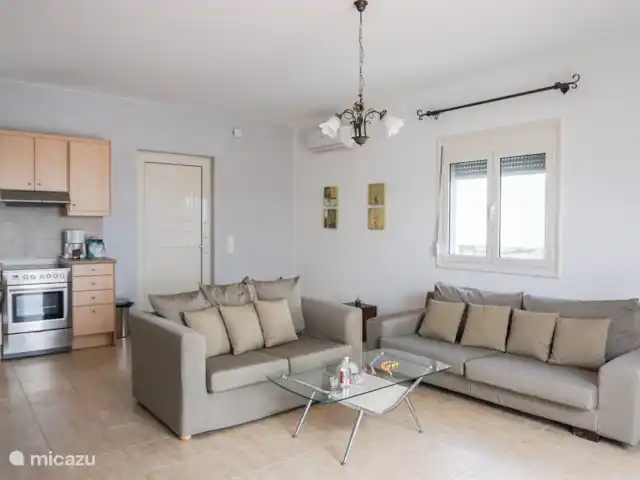 Villa Afroditi | Grèce, Crète, Agia Triada - villa Salon spacieux avec canapés