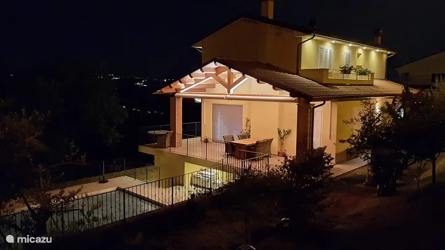 The house and apartment is completely illuminated all around.