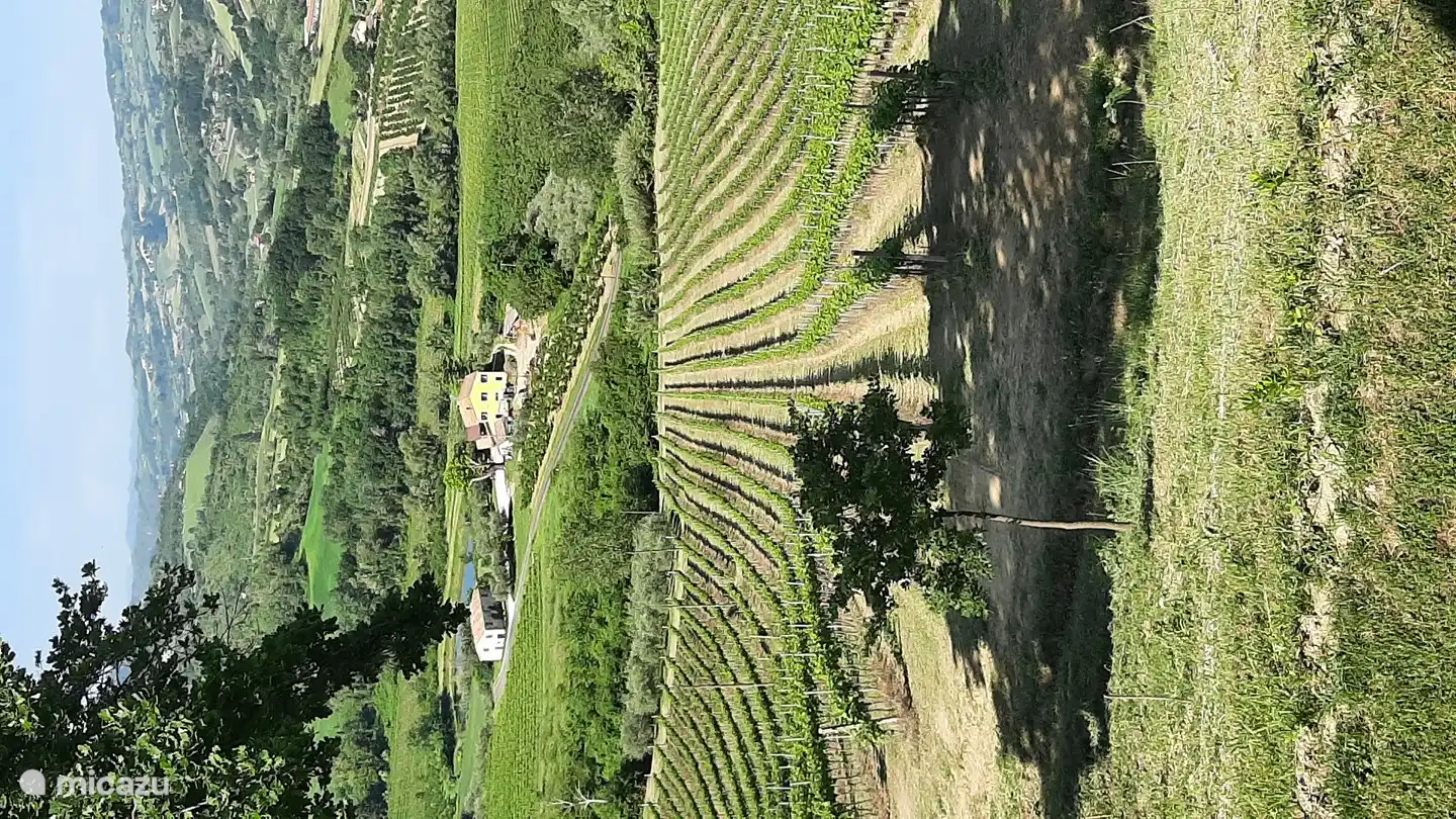 This is the view from the terrace, you look at the valley here, and you see a village on the hill on the other side. From your terrace, if you look closely, you can see 10 churches and several restaurants,