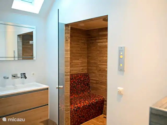 La cour intérieure | Pays-Bas, Overijssel, Vriezenveen - maison de vacances 1ère salle de bain au rez-de-chaussée avec bain turc